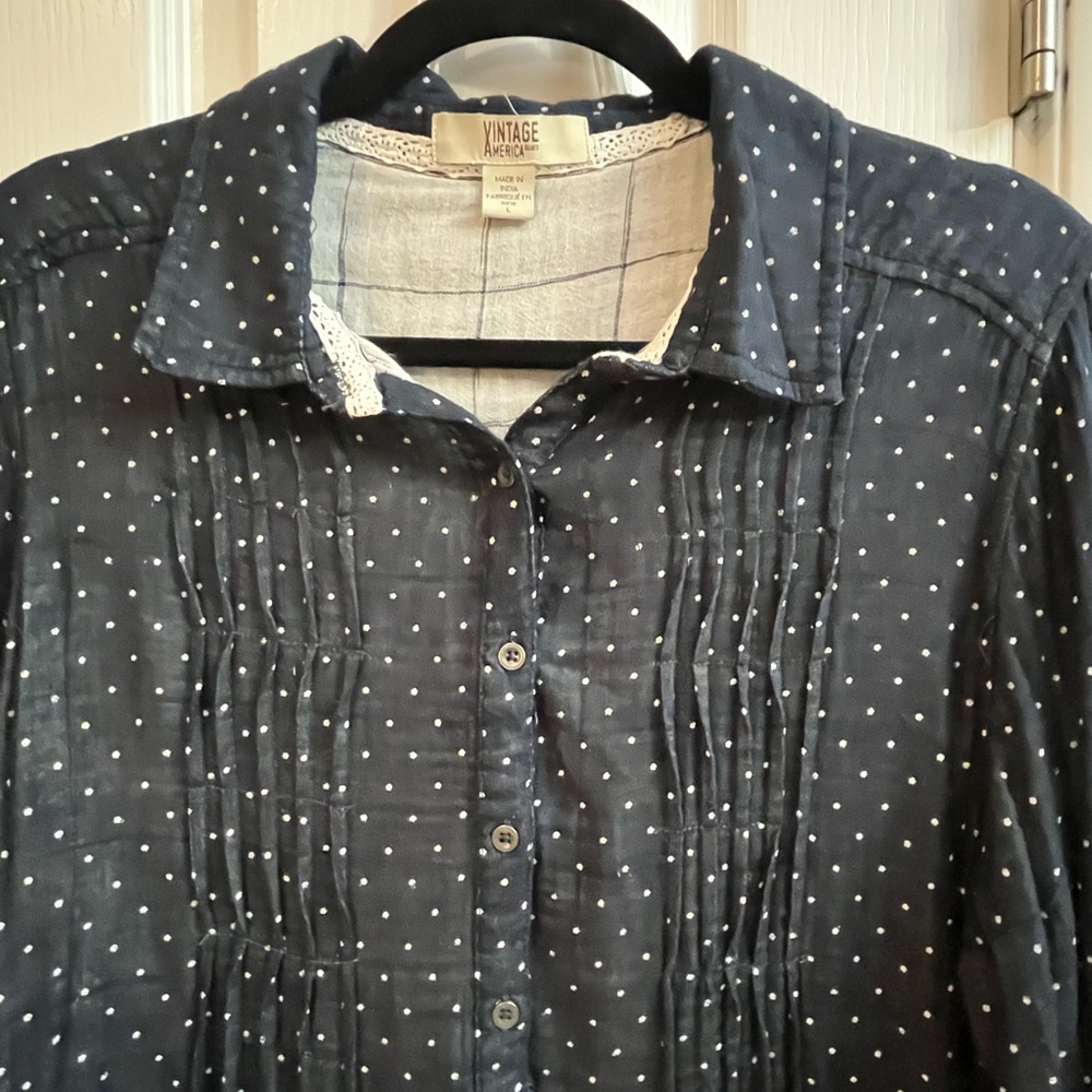 Cotton Gauzy Long Sleeve Button Down Shirt
